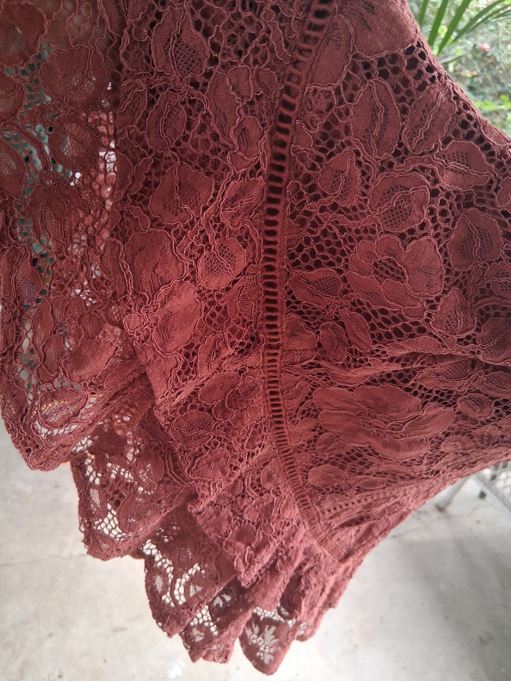 Lulu's Rust Lace Ruffle-Hem Spaghetti Strap Mini Dress - Picture 4 of 10